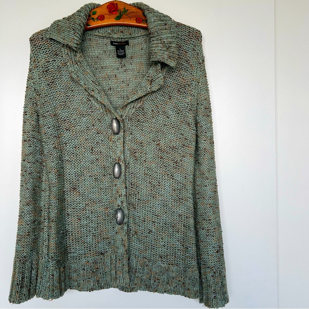 BCBGMaxAzria Knitted Cardigan Sweater buttoned Large